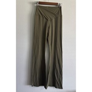 OFFLINE By Aerie Real Me High Waisted Crossover Flare Legging Olive Green Large